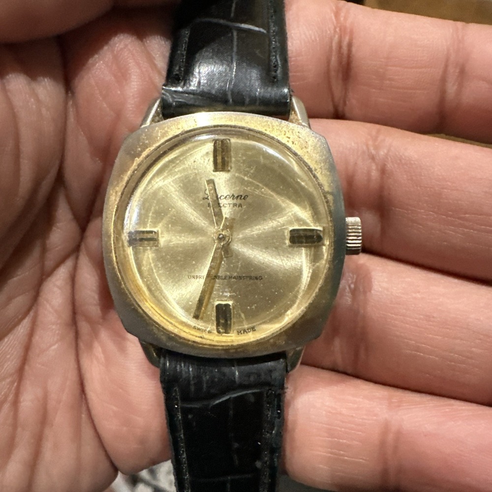 Working VTG Lucerne‎ Watch Swiss Made 34mm Gold Tone Manual Wind See Description